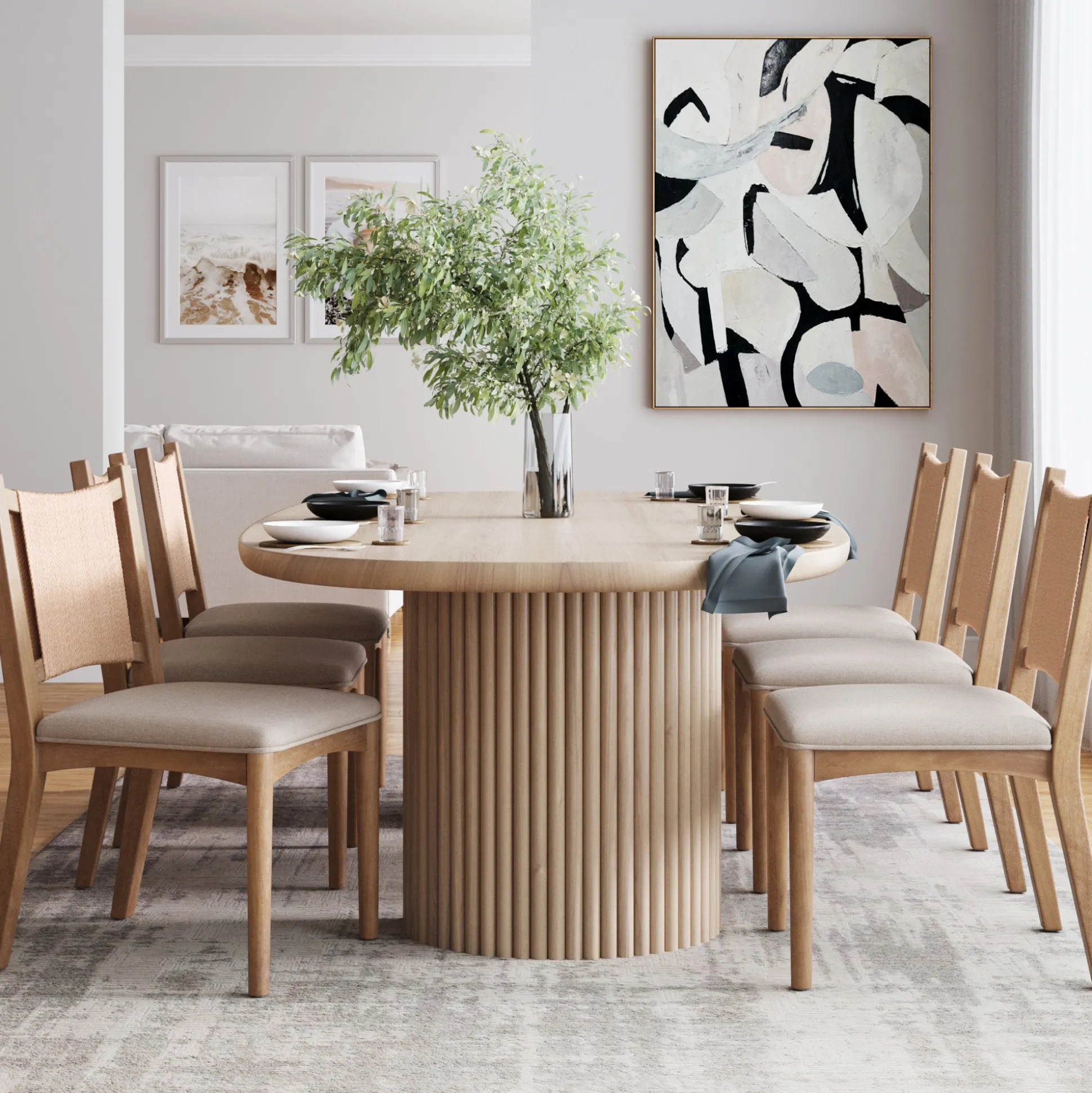 Arched Back Seagrass Dining Chair Light Brown (Set of 6)