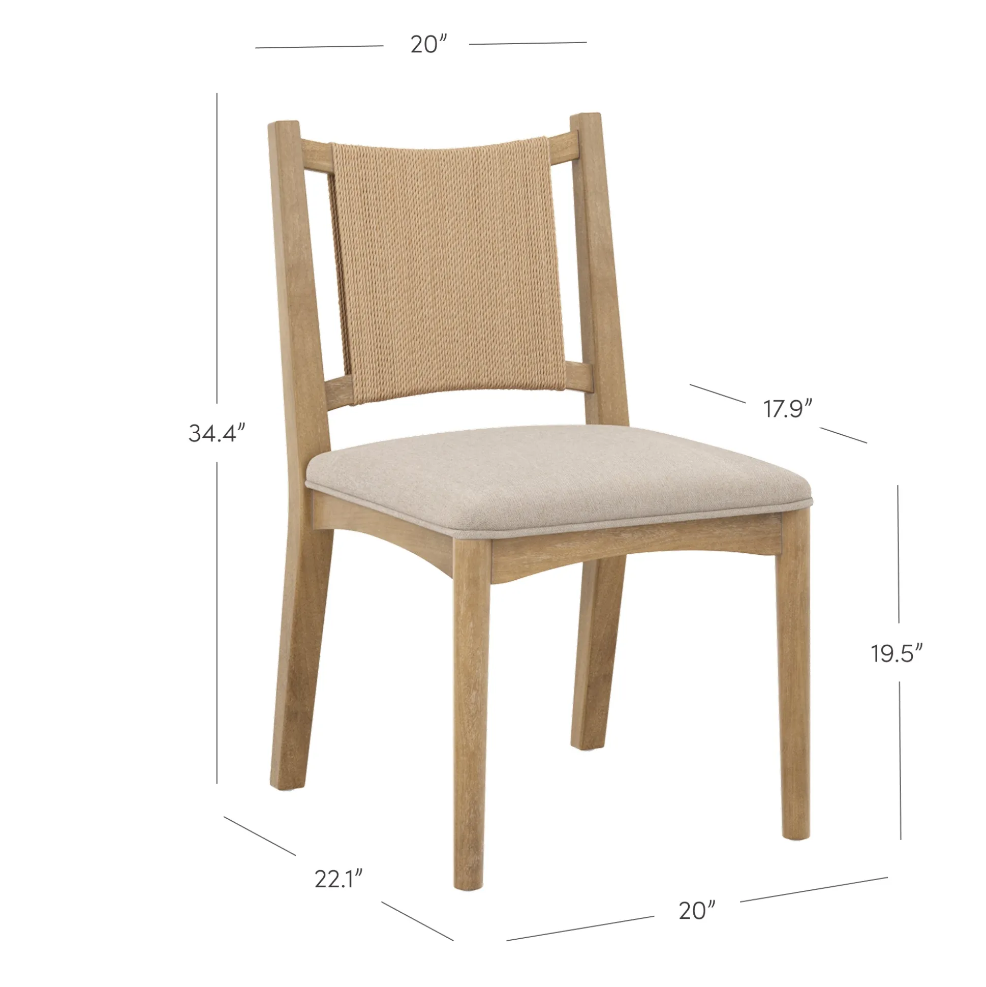 Arched Back Seagrass Dining Chair Light Brown (Set of 2)