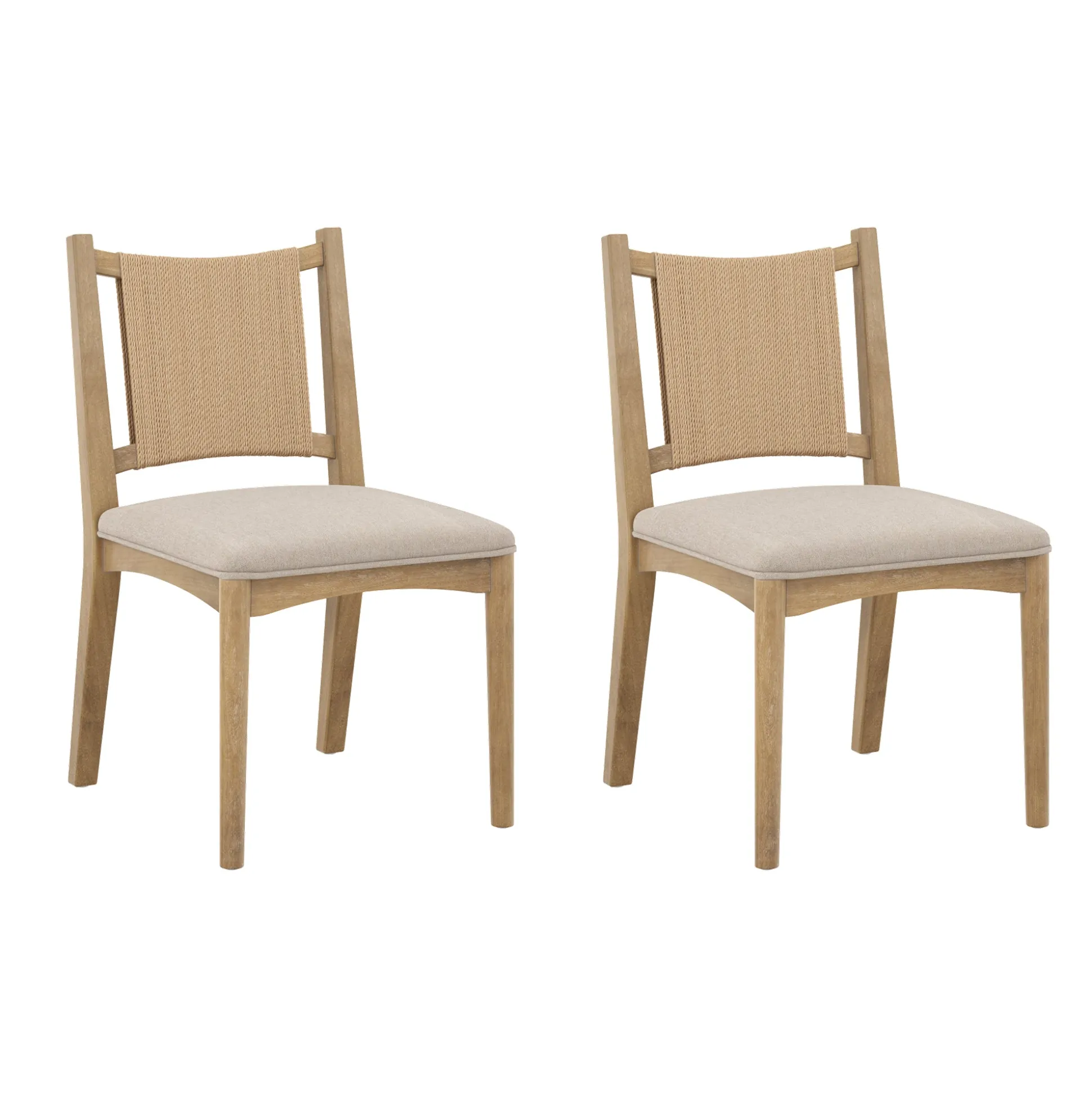 Arched Back Seagrass Dining Chair Light Brown (Set of 2)