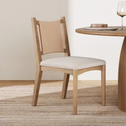 Arched Back Seagrass Dining Chair Light Brown