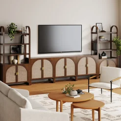 Arched Bookshelf Entertainment Center for 75