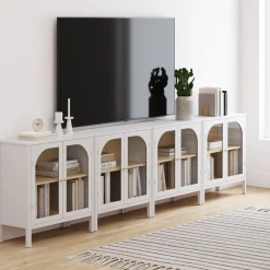Arched Glass Door TV Console for TVs up to 100