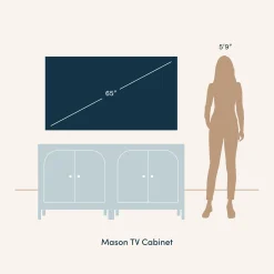 Arched Glass Door TV Console for TVs up to 65" White