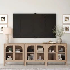 Arched Glass Door TV Console for TVs up to 75