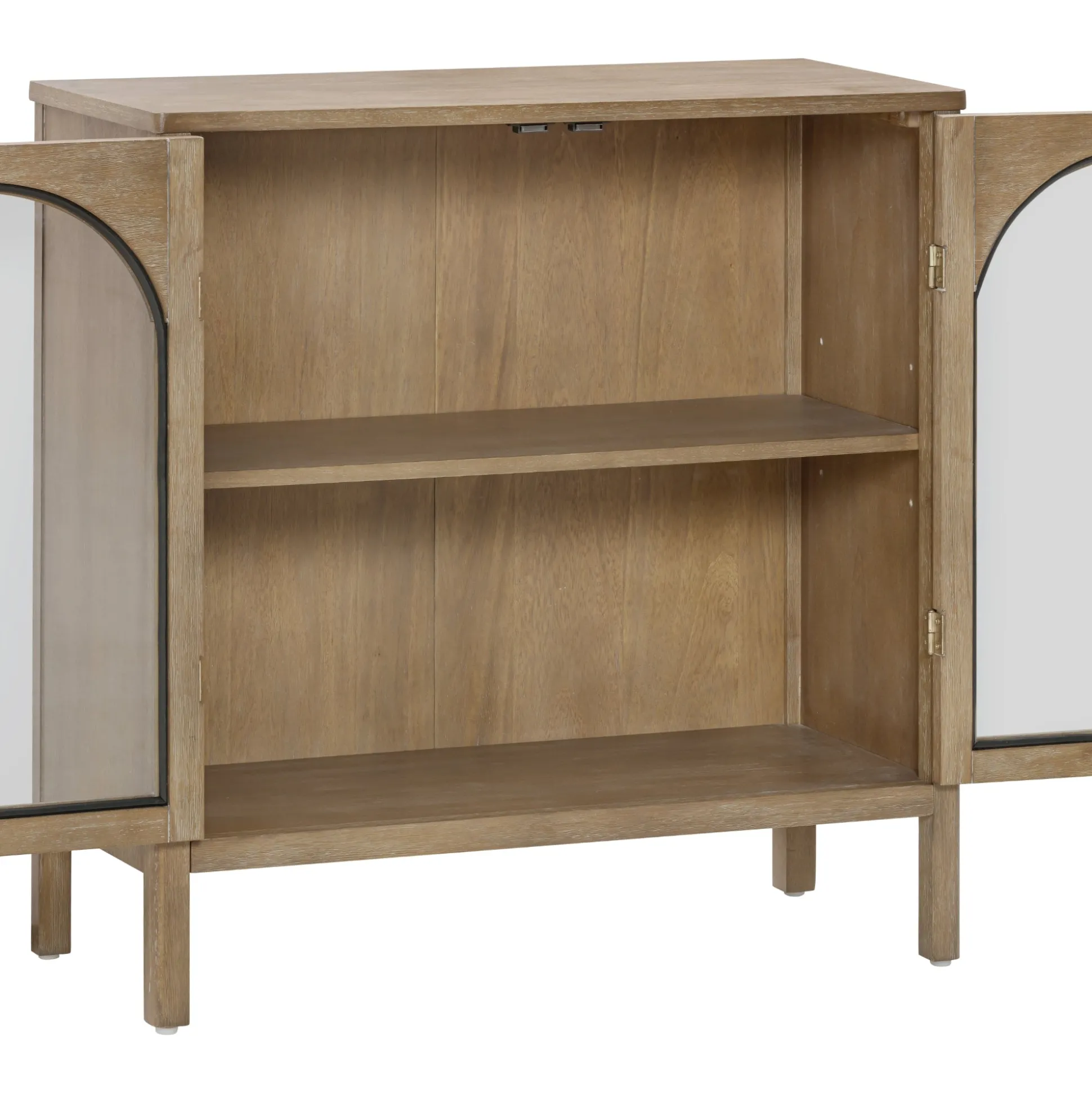 Arched Glass Door TV Console for TVs up to 65" Brown