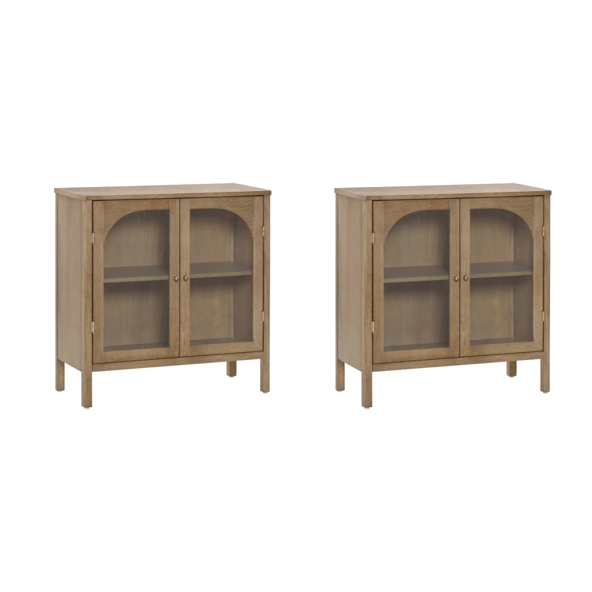 Arched Glass Door TV Console for TVs up to 65" Brown