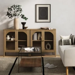 Arched Glass Door TV Console for TVs up to 65