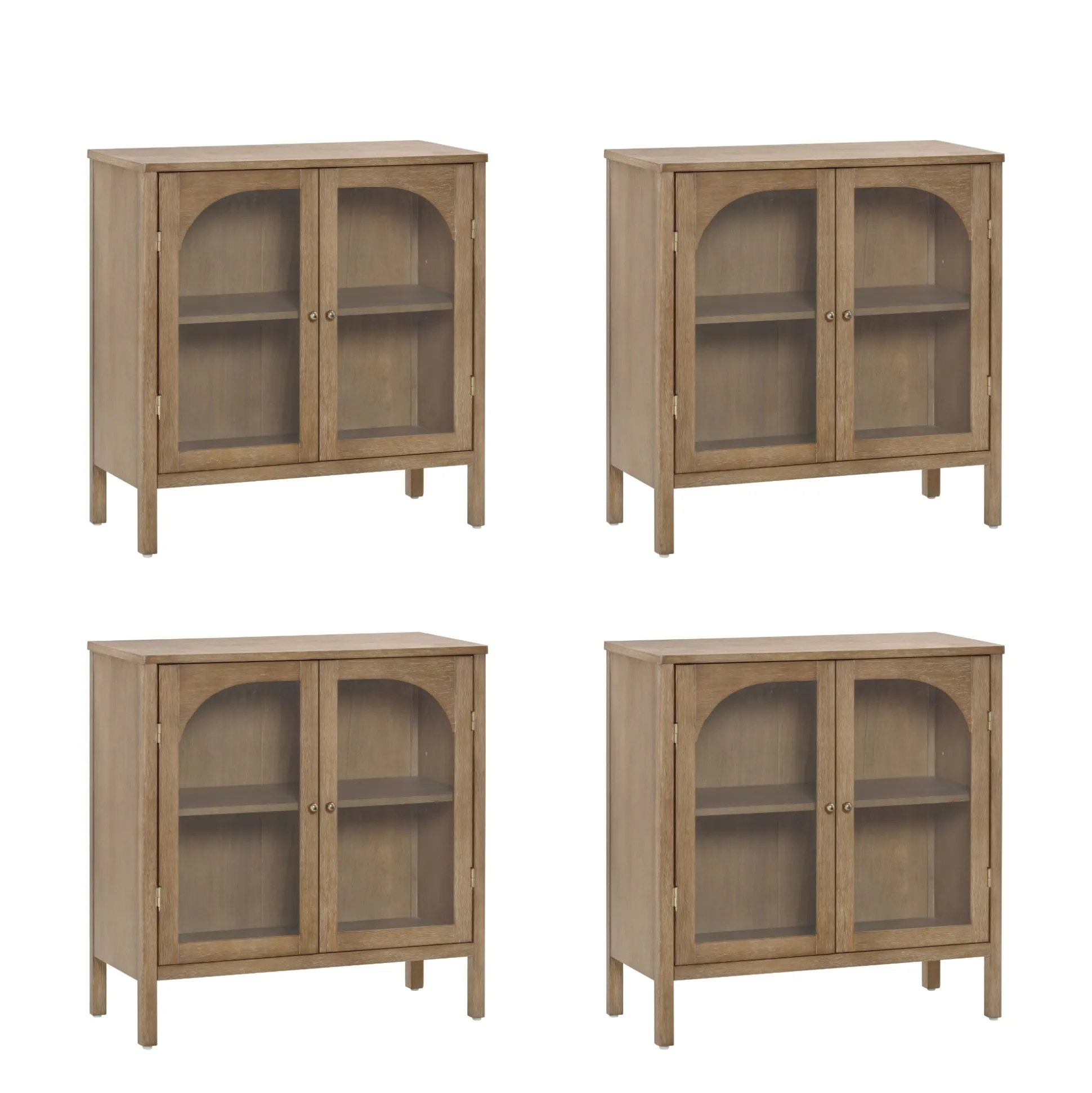 Arched Glass Door TV Console for TVs up to 100" Brown