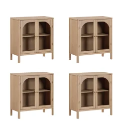 Arched Glass Door TV Console for TVs up to 100