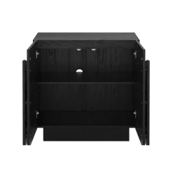 Arched Kitchen Cabinet Credenza Black (Set of 2)