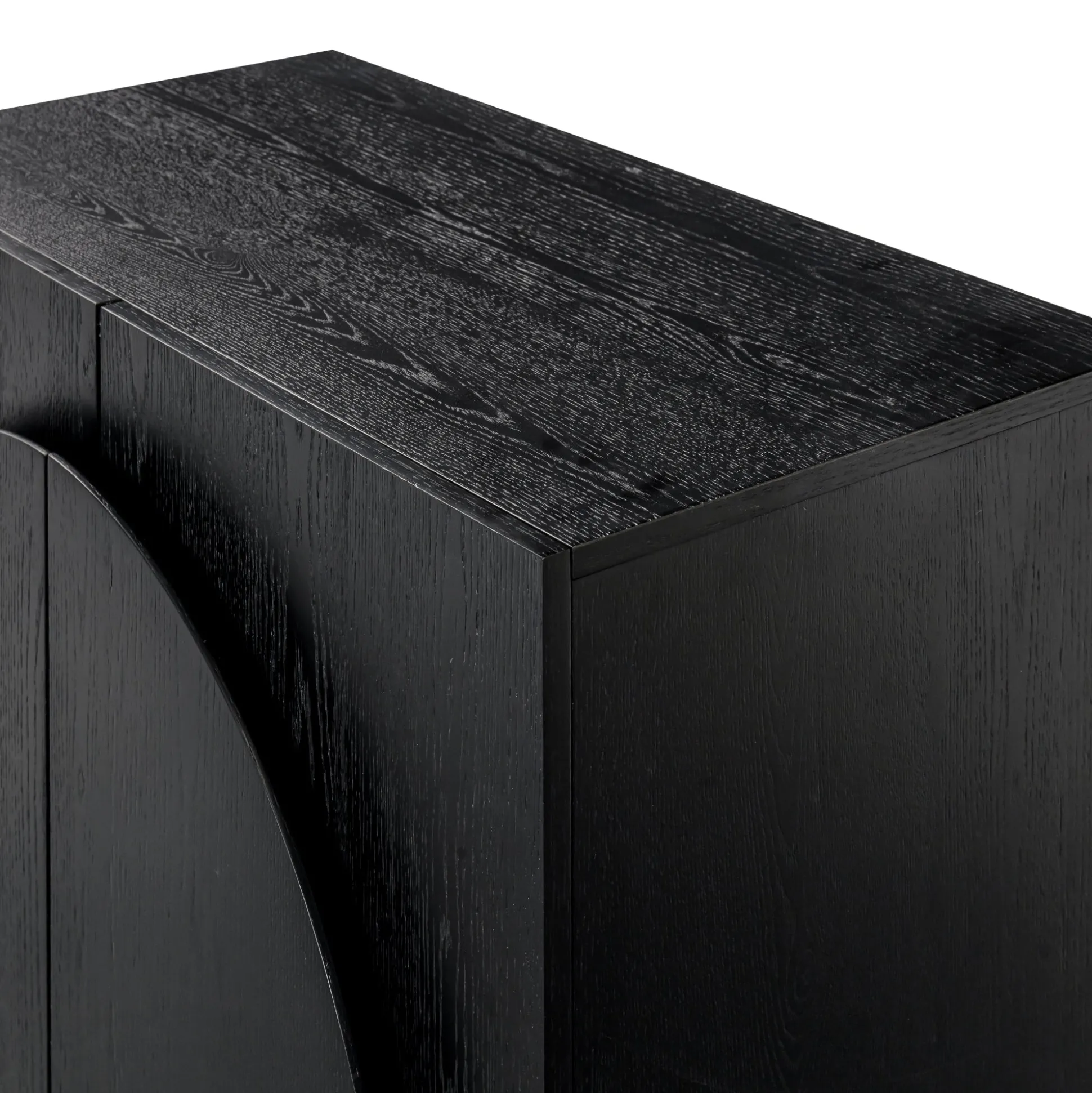 Arched Kitchen Cabinet Credenza Black (Set of 2)