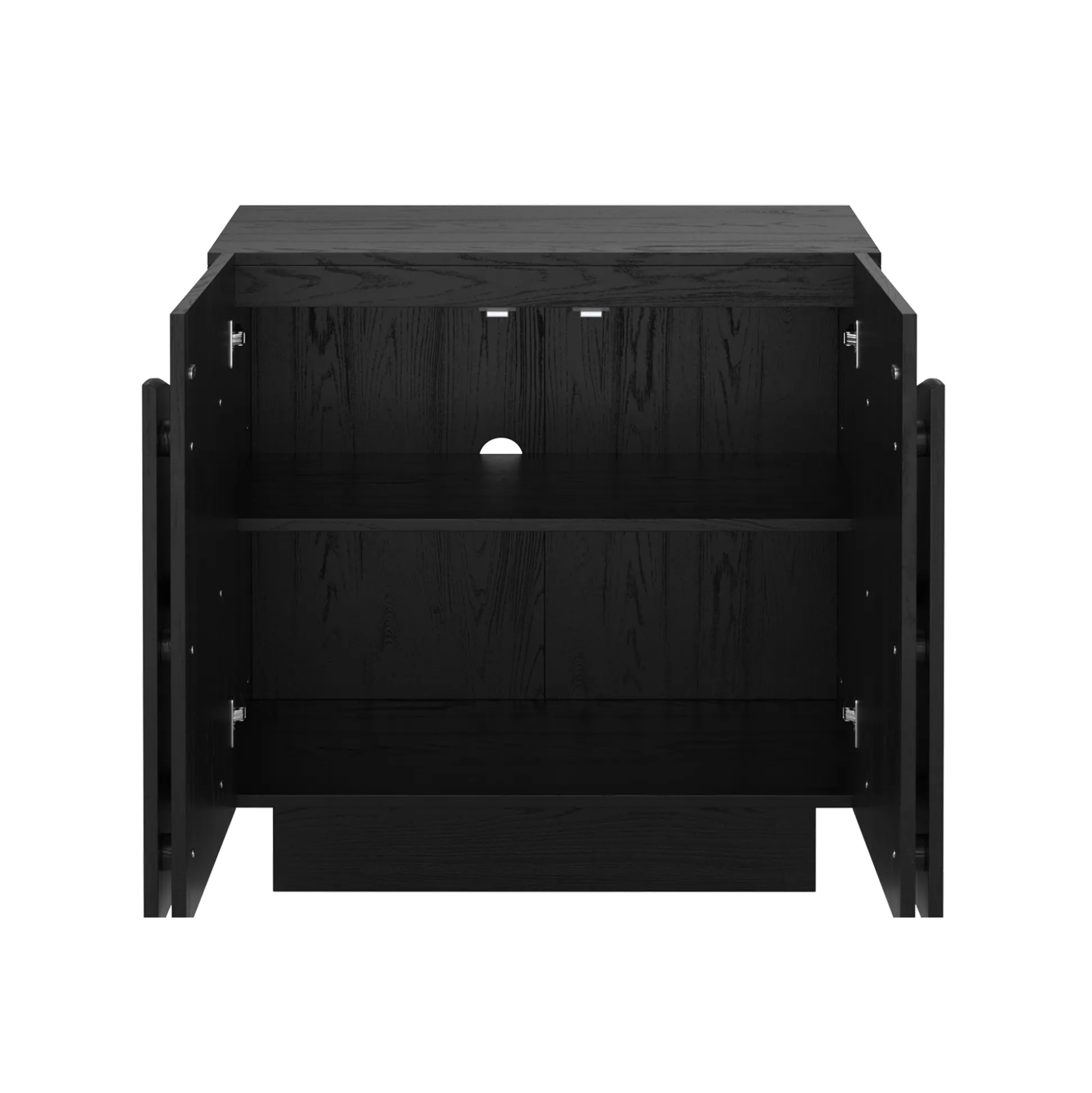 Arched Kitchen Cabinet Credenza Black (Set of 3)