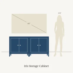 Arched TV Console Cabinet for TVs up to 65" Beige Linen