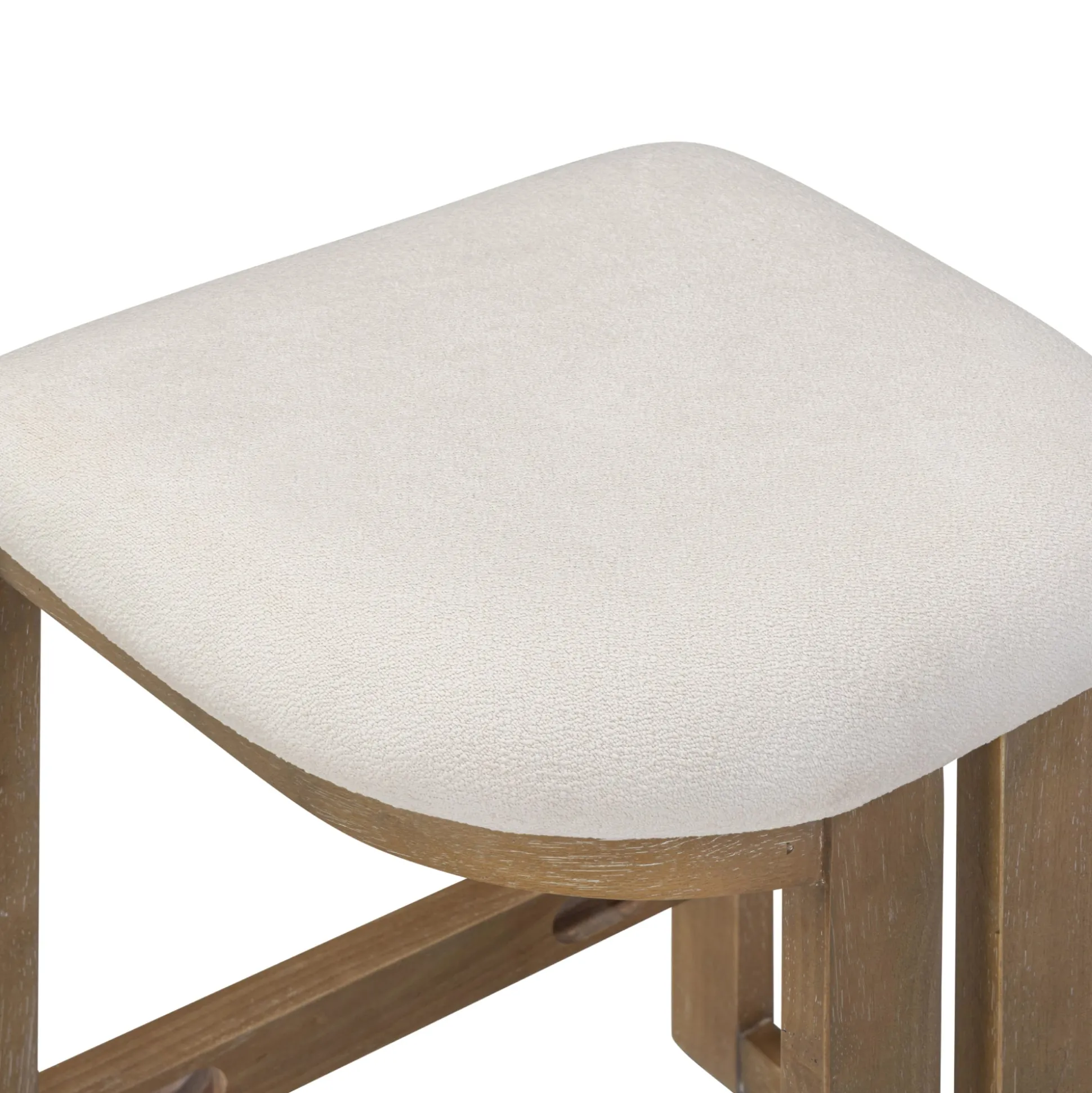 Barrel Wooden Backless Bar Stool Light Brown Set of 3