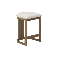 Barrel Wooden Backless Bar Stool Light Brown