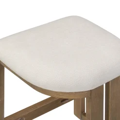 Barrel Wooden Backless Bar Stool Light Brown