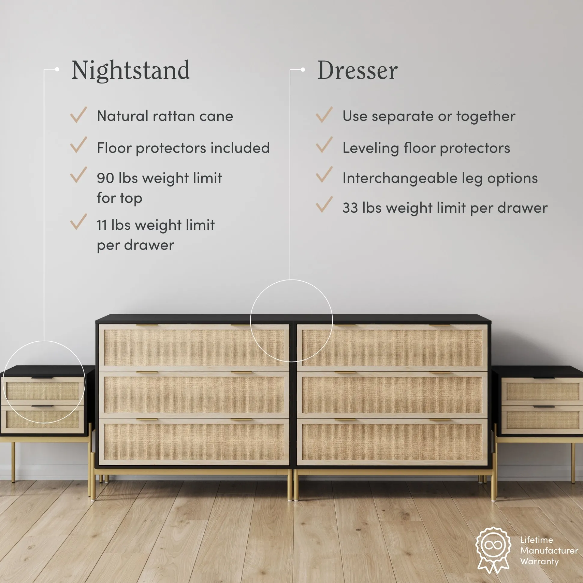 Bedroom Set Two Dressers & Two Nightstands