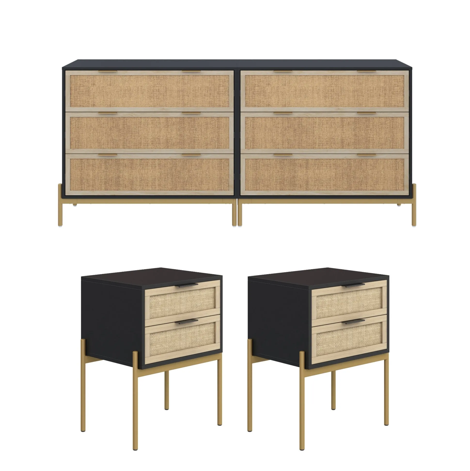 Bedroom Set Two Dressers & Two Nightstands