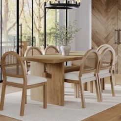 Bohemian Cane Dining Set (6 Chairs)