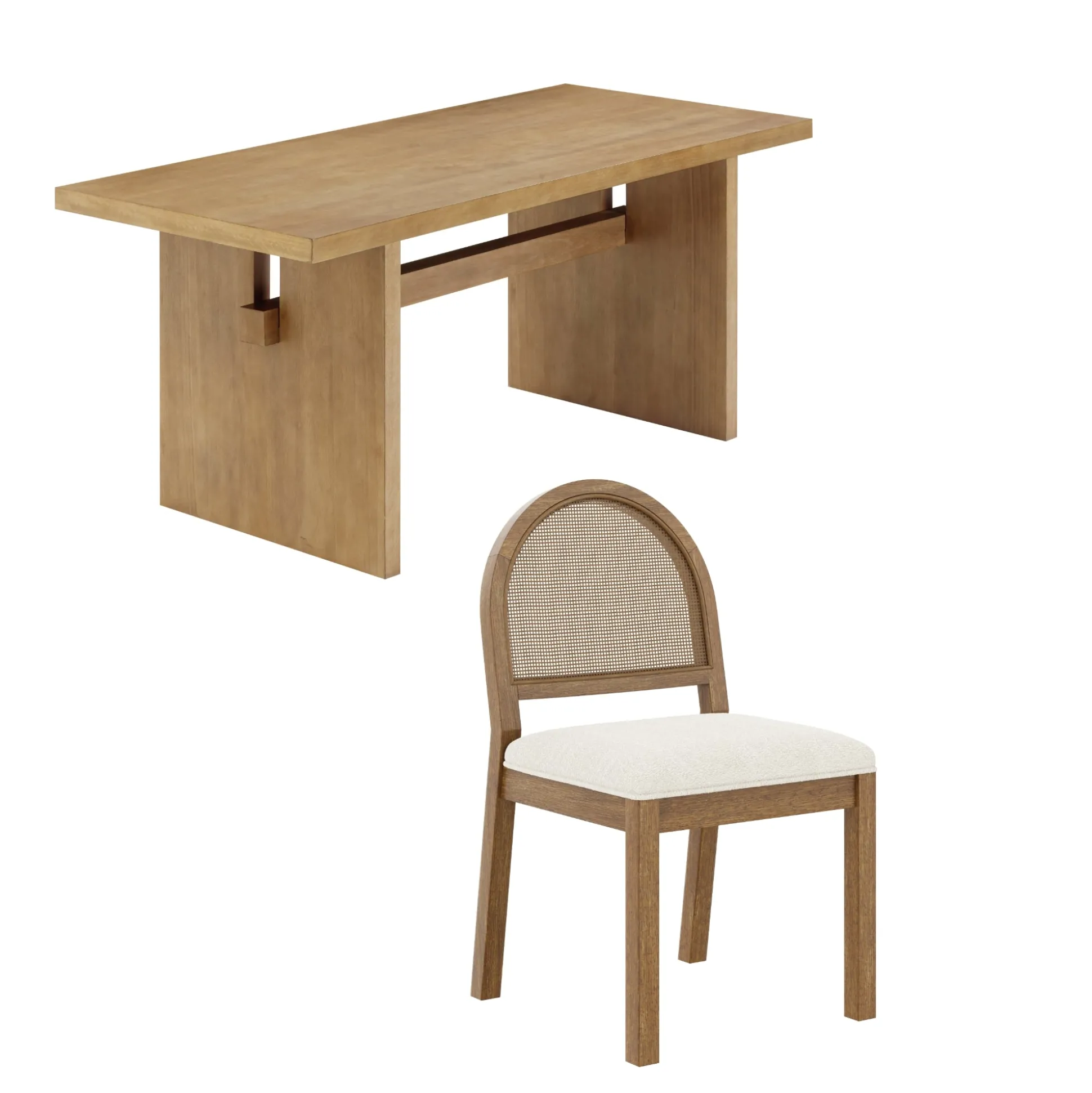 Bohemian Cane Dining Set (6 Chairs)