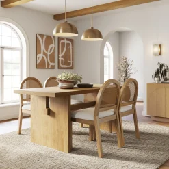 Bohemian Cane Dining Set (4 Chairs)