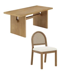 Bohemian Cane Dining Set (4 Chairs)