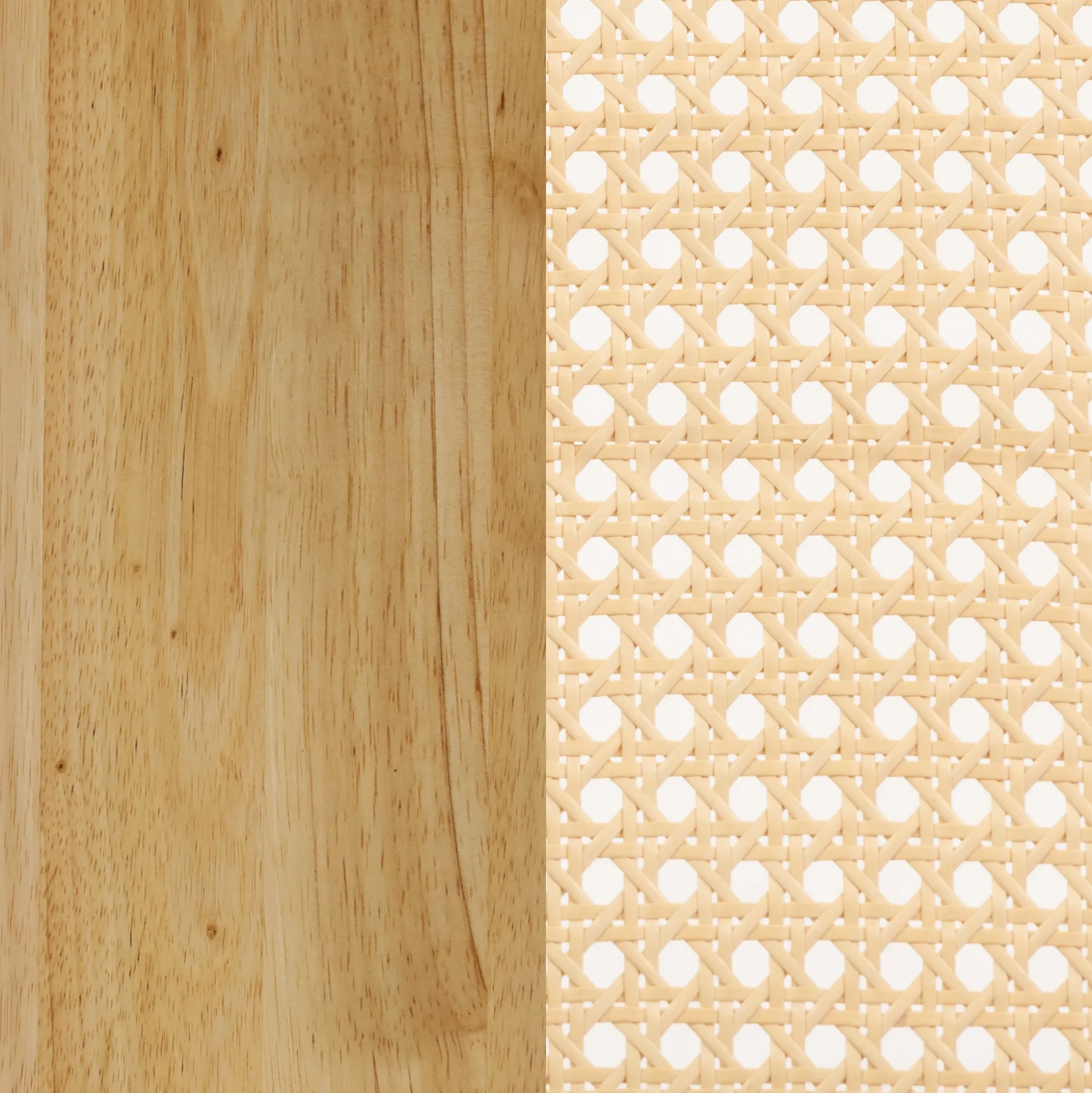 Bohemian Natural Wood & Rattan Dining Table
