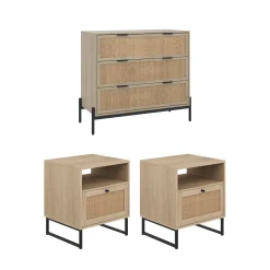 Bohemian Nightstand and Dresser Set for Bedroom