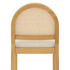 Bohemian Rattan & Boucle Dining Set (4 Chairs)