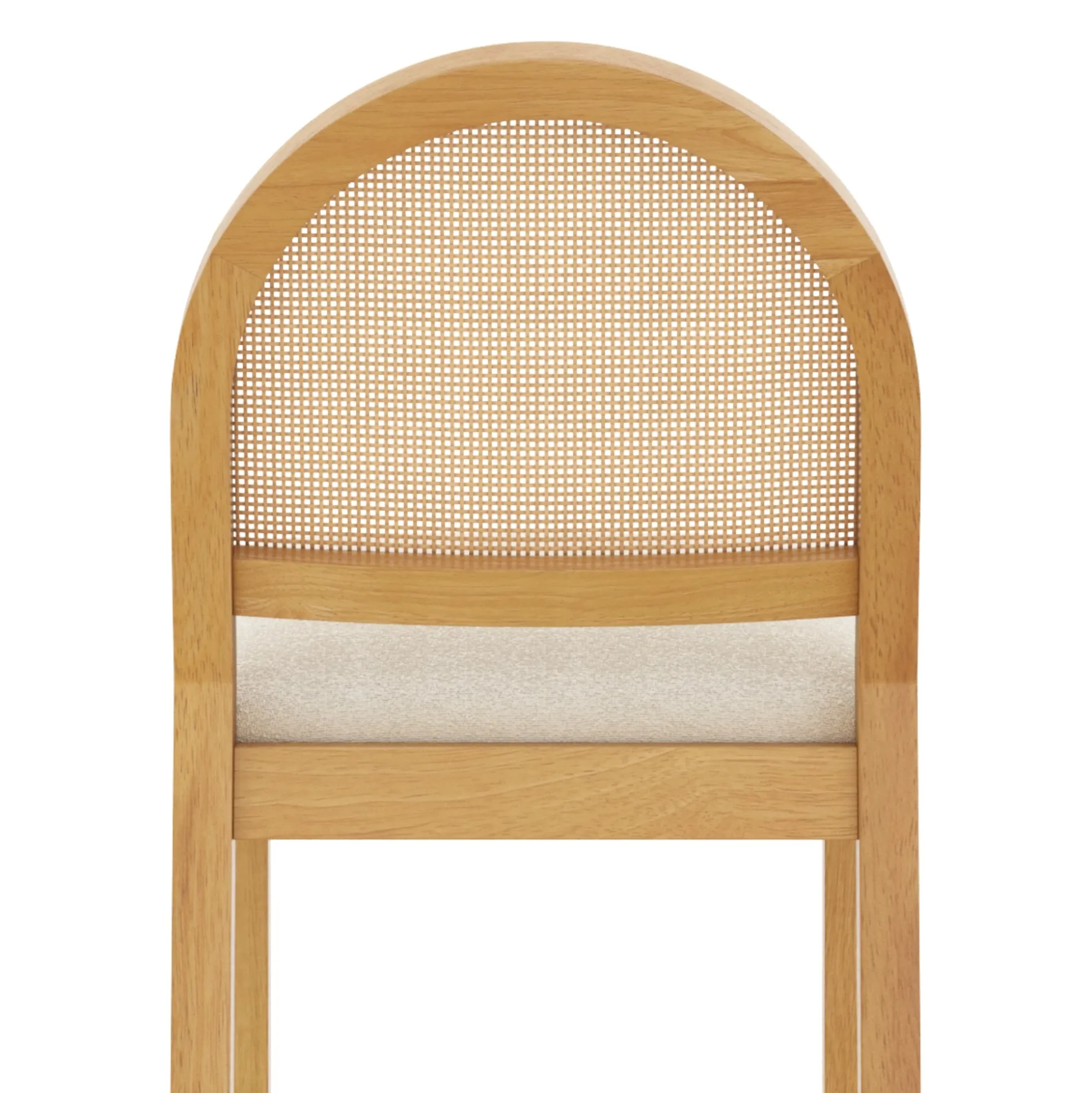 Bohemian Rattan & Boucle Dining Set (4 Chairs)