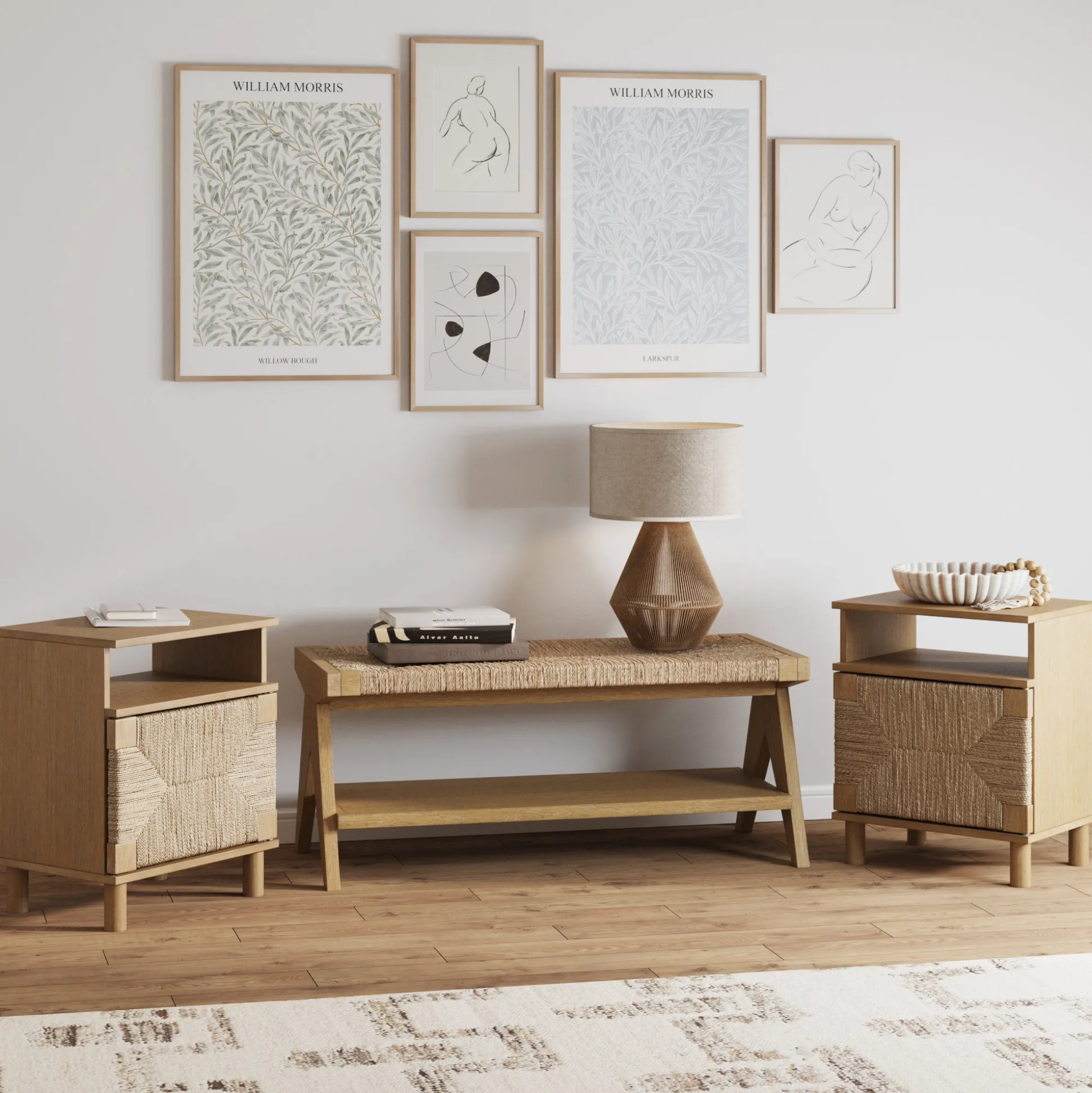 Boho Bedroom Set Light Brown