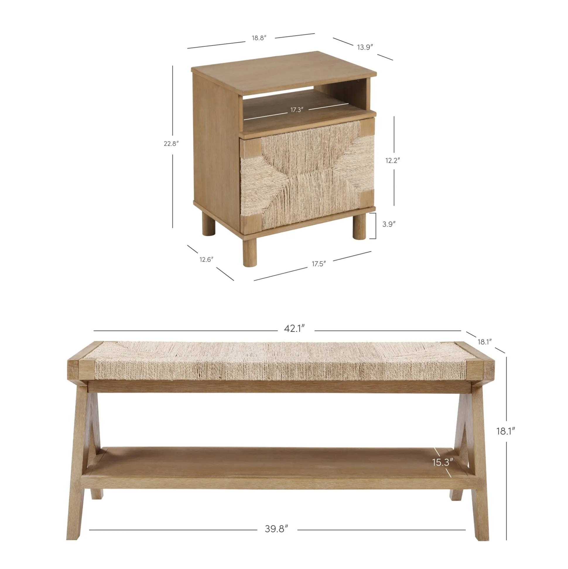 Boho Bedroom Set Light Brown