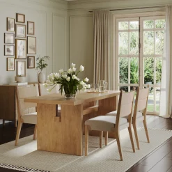 Boho Natural Flax & Seagrass Dining Chair (Set of 4)