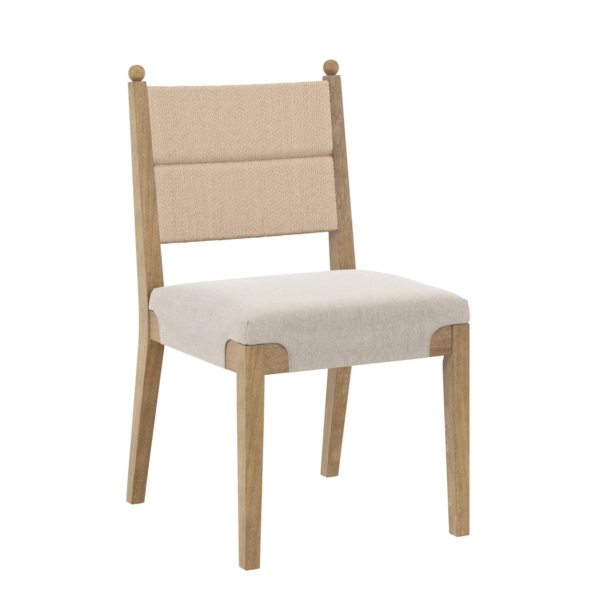 Boho Natural Flax & Seagrass Dining Chair (Set of 4)