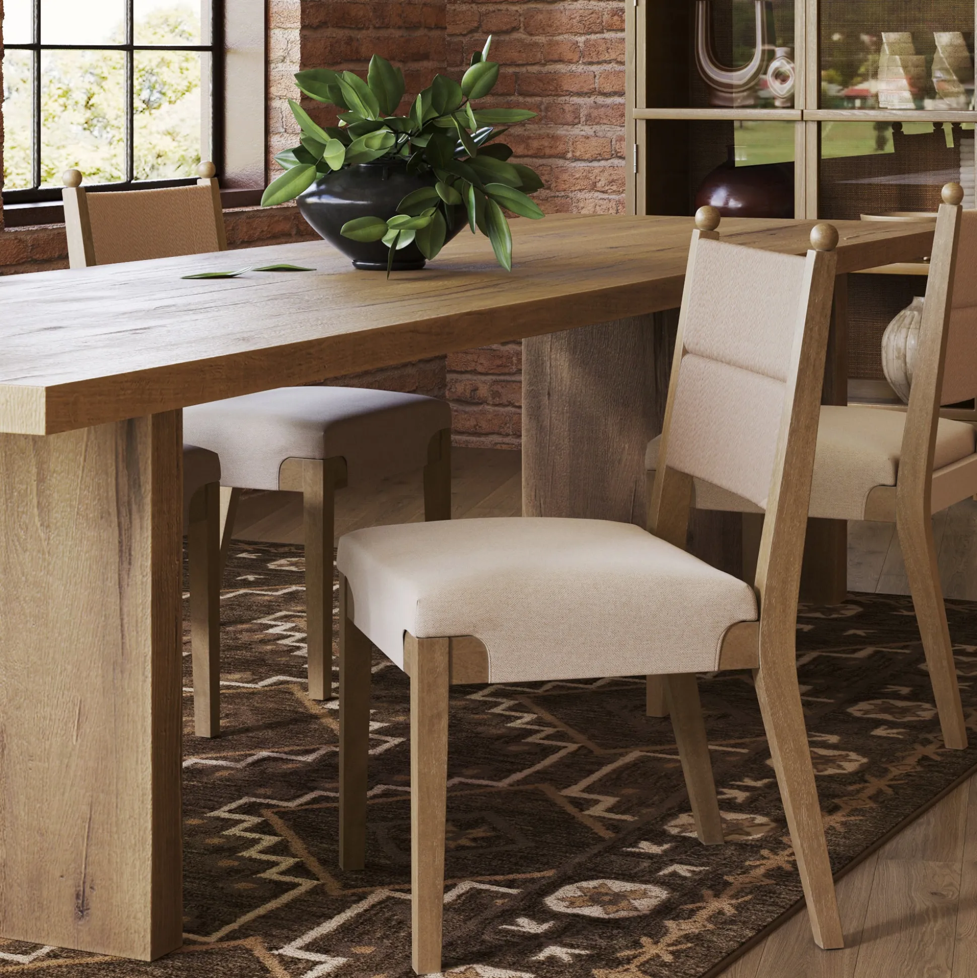 Boho Natural Flax & Seagrass Dining Chair