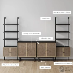Boho Rattan Entertainment Center