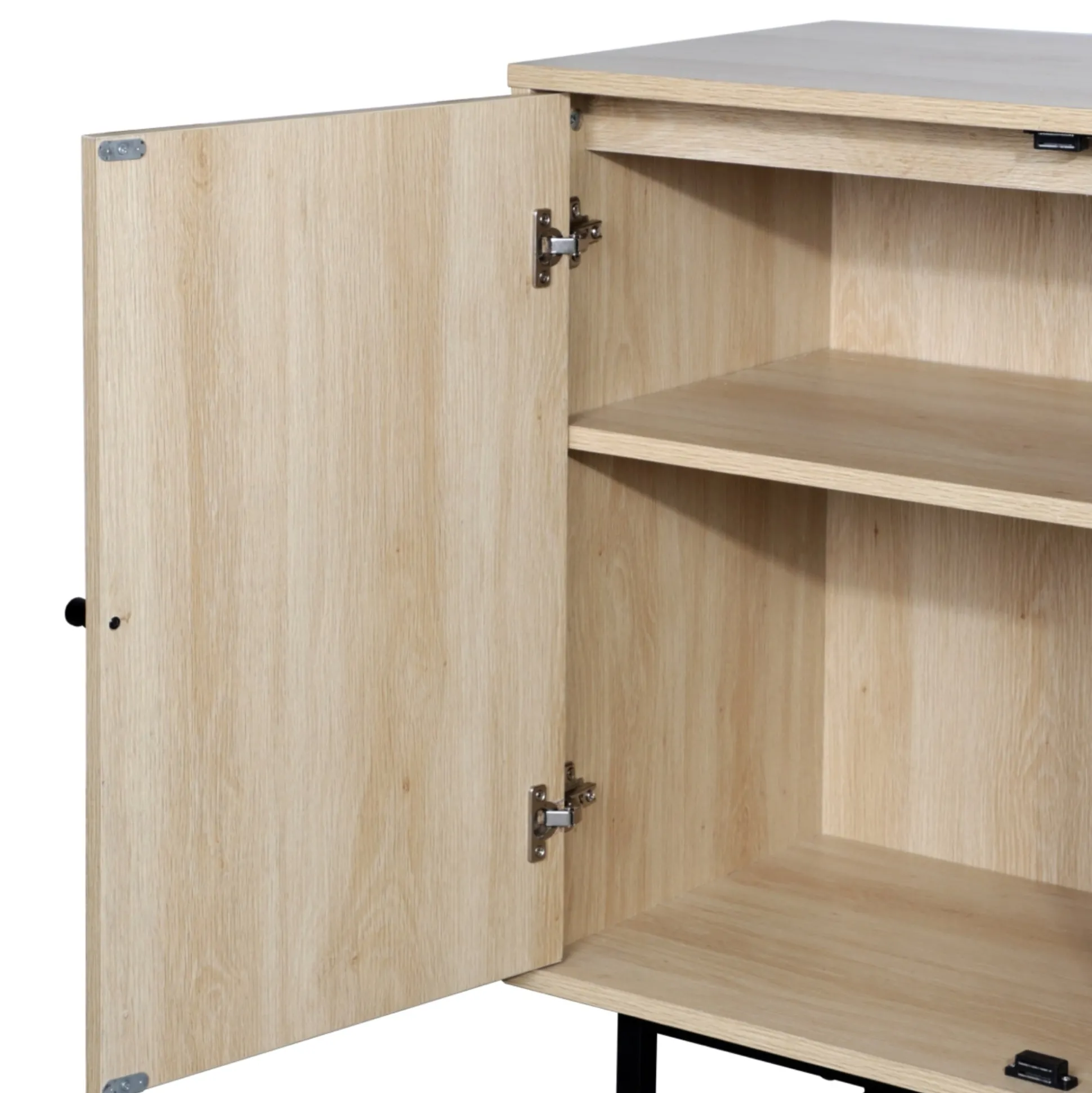 Boho Rattan Entertainment Center (3 Cabinets)