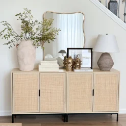Boho Rattan TV Console for TVs up to 75