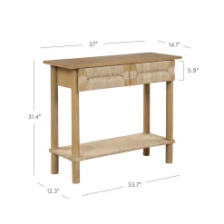 Boho Seagrass Console Tables (Set of 2)