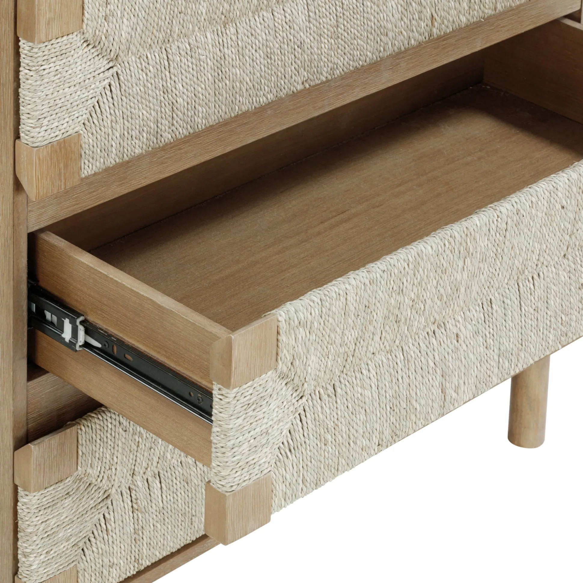 Boho Seagrass 3-Drawer Dresser Light Brown (Set of 2)