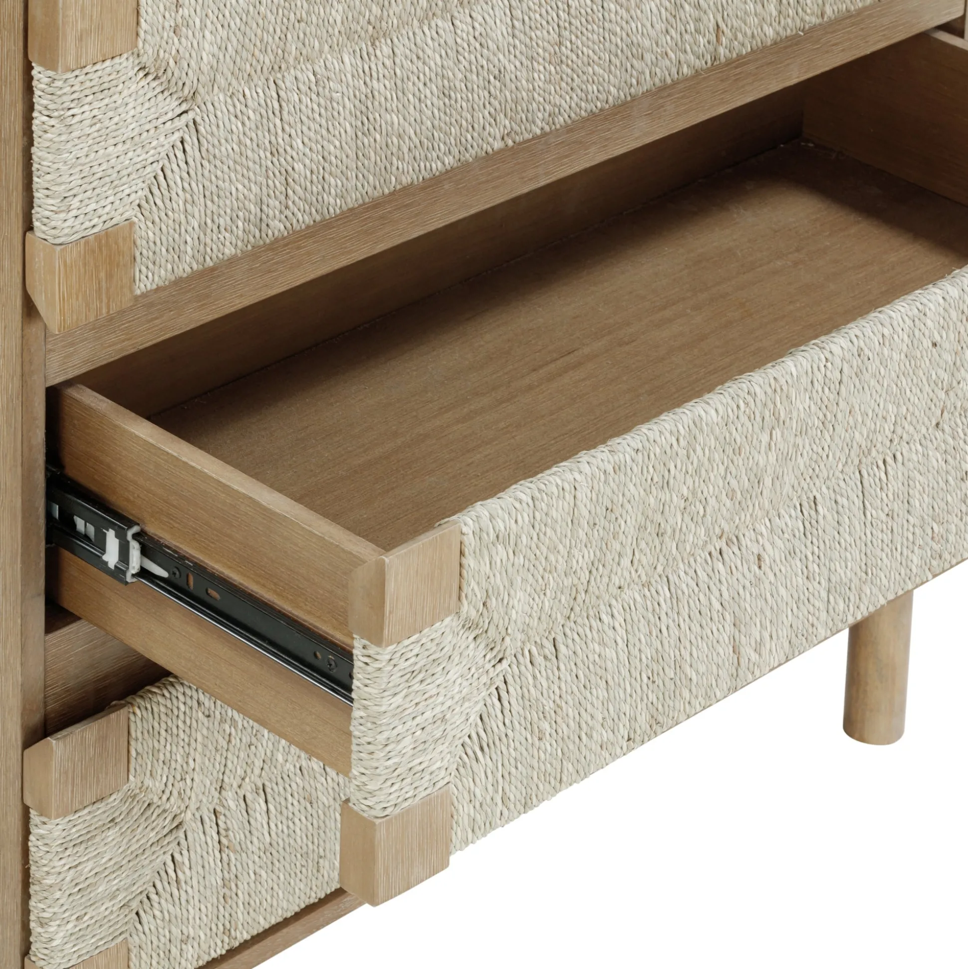 Boho Seagrass 3-Drawer Dresser Light Brown (Set of 3)