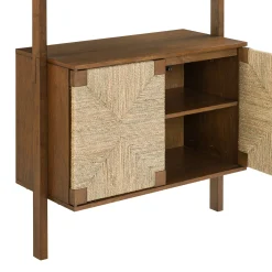 Boho Seagrass Entertainment Center (3 Cabinets)