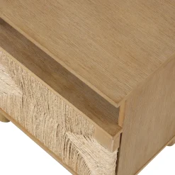 Boho Seagrass Storage Nightstands (Set of 2)
