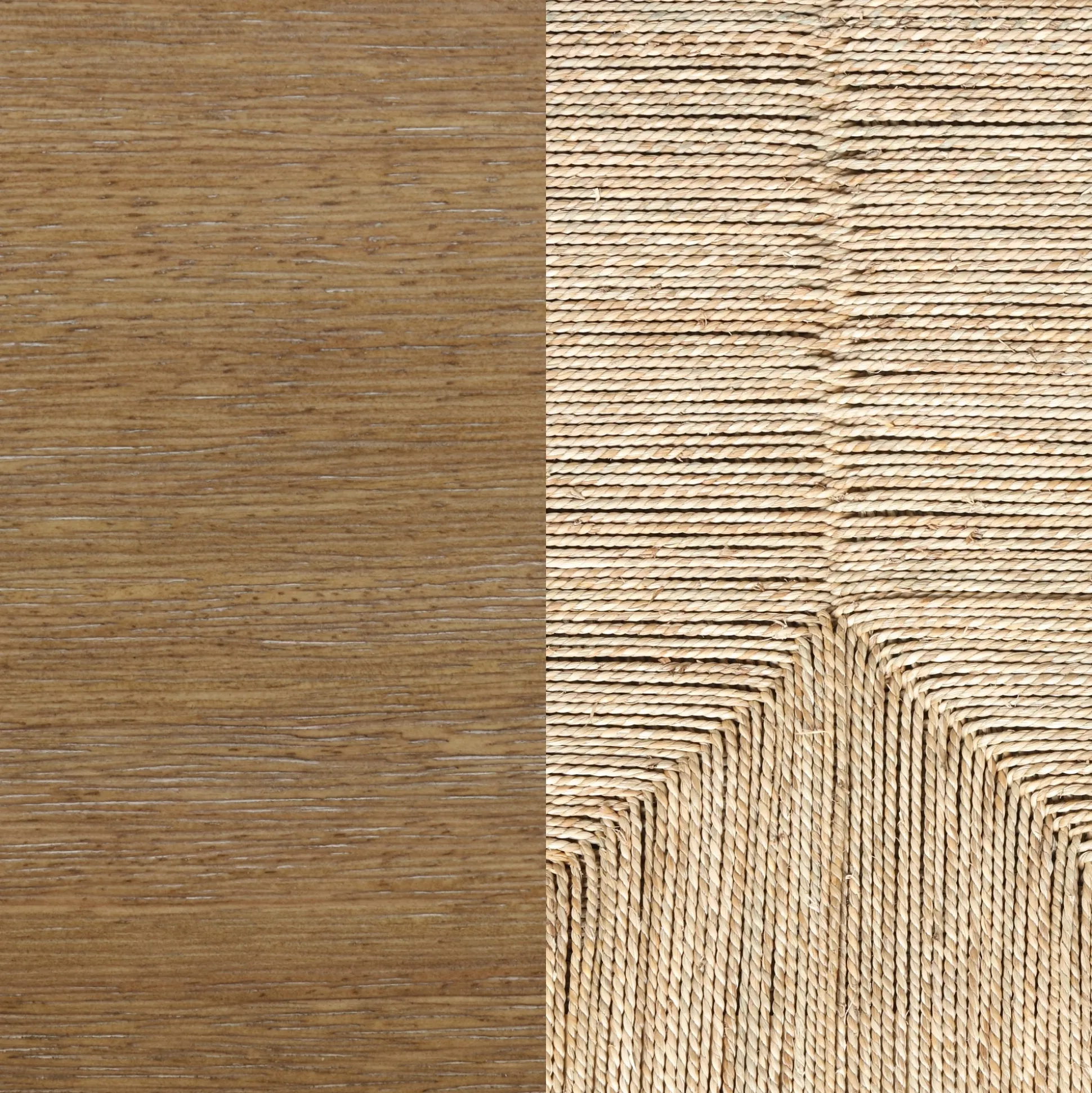 Boho Seagrass & Wood Coffee Table