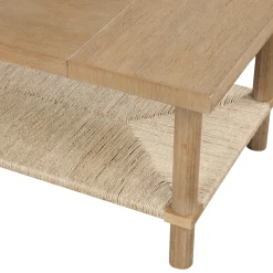 Boho Seagrass & Wood Coffee Table
