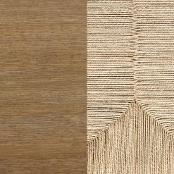 Boho Seagrass & Wood Console Table