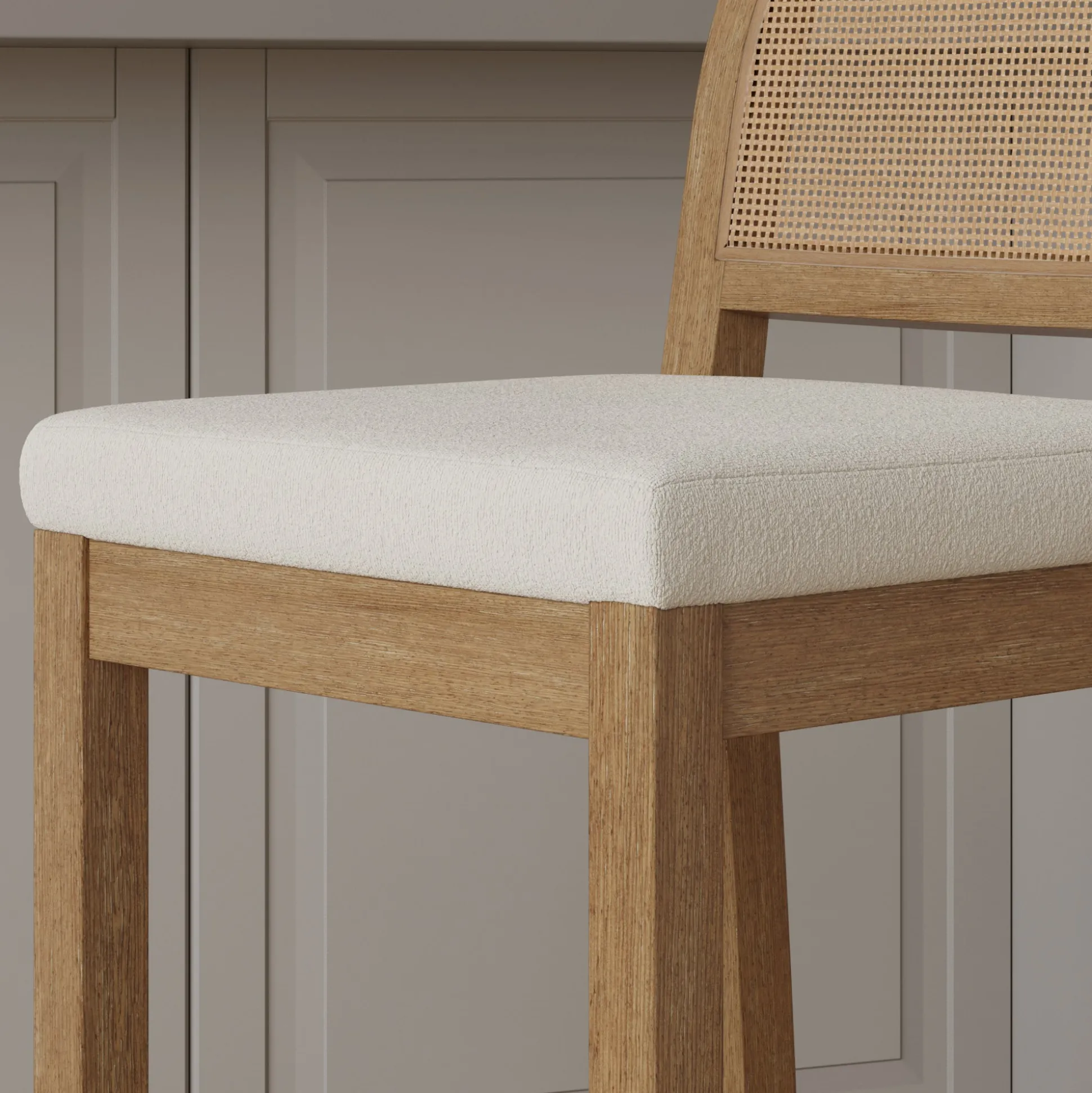 Boucle Bar Stools Light Brown (Set of 2)