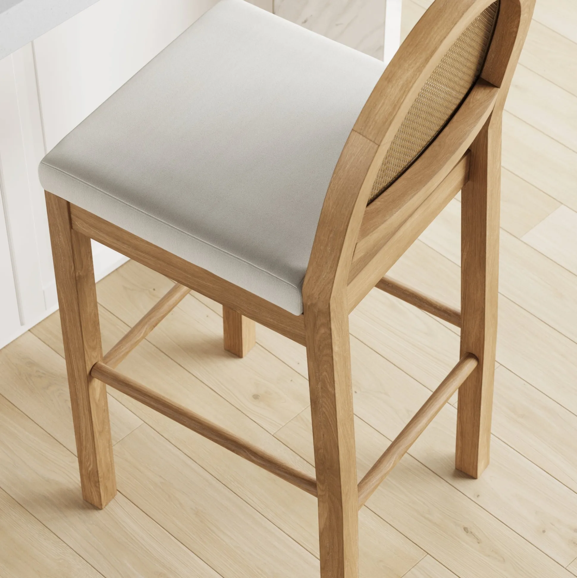 Boucle Bar Stools Light Brown (Set of 2)