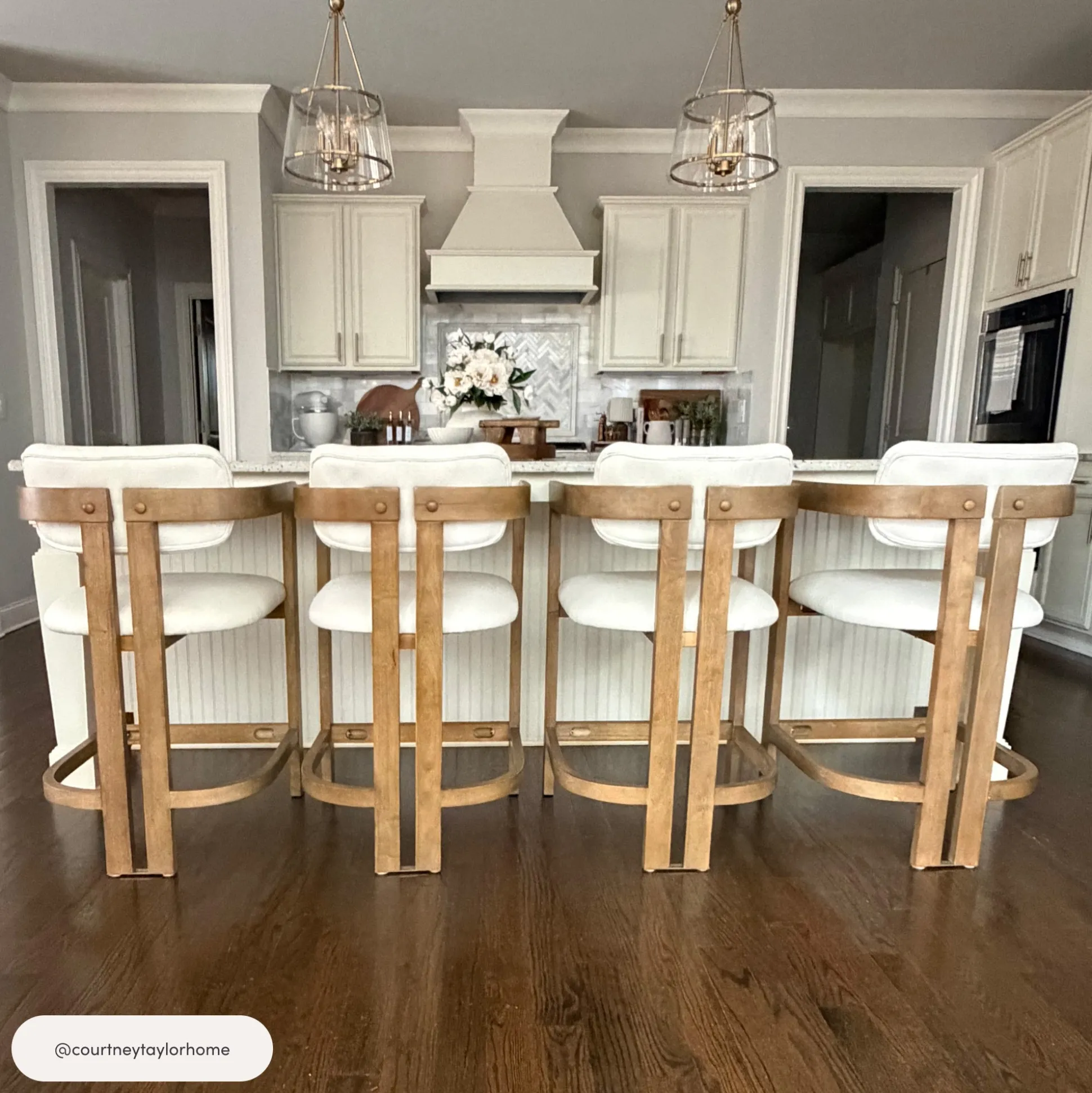 Boucle Bar Stool with Barrel Back and Arm Light Brown (Set of 4)