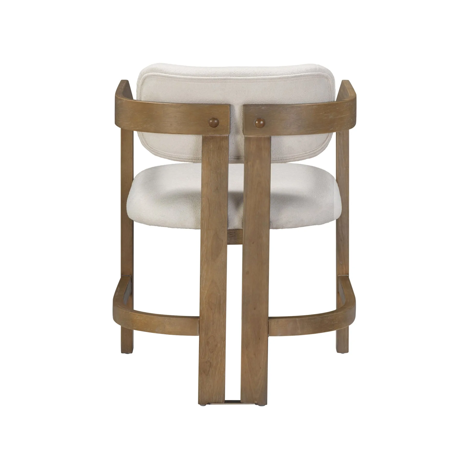 Boucle Bar Stool with Barrel Back and Arm Light Brown (Set of 3)
